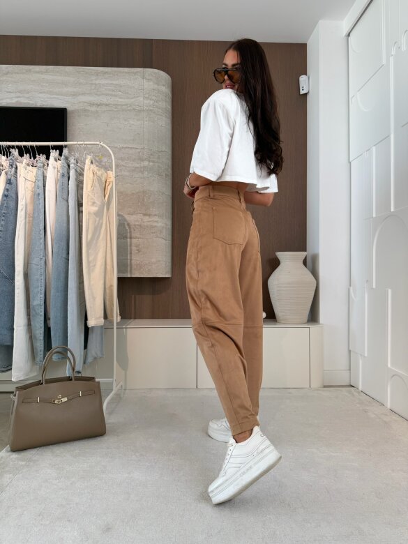 Spodnie Latifa zamszowe karmelowe