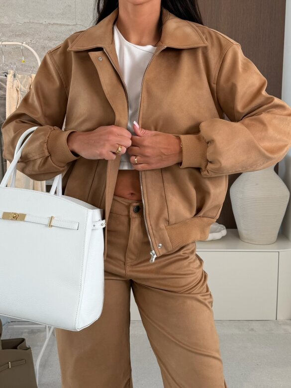 Spodnie Latifa zamszowe karmelowe