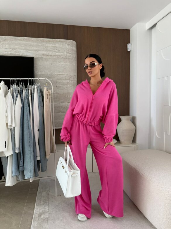 Komplet 2w1 Creft z wełną różowy