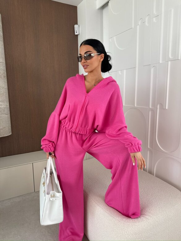 Komplet 2w1 Creft z wełną różowy