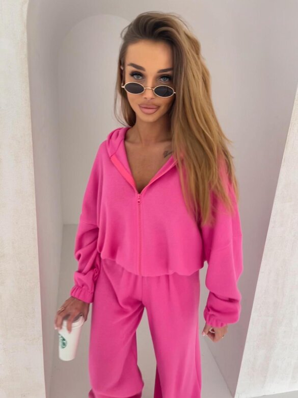 Komplet 2w1 Creft z wełną różowy