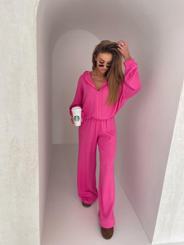 Komplet 2w1 Creft z wełną różowy