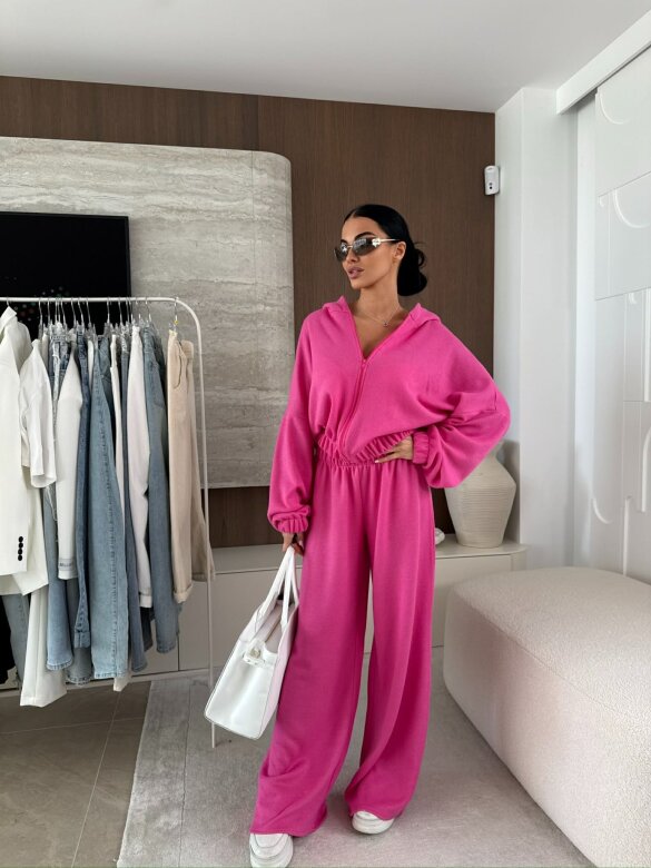 Komplet 2w1 Creft z wełną różowy