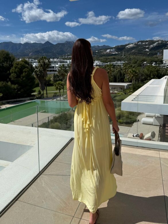 Sukienka Beliana maxi z wiskozy butter yellow 