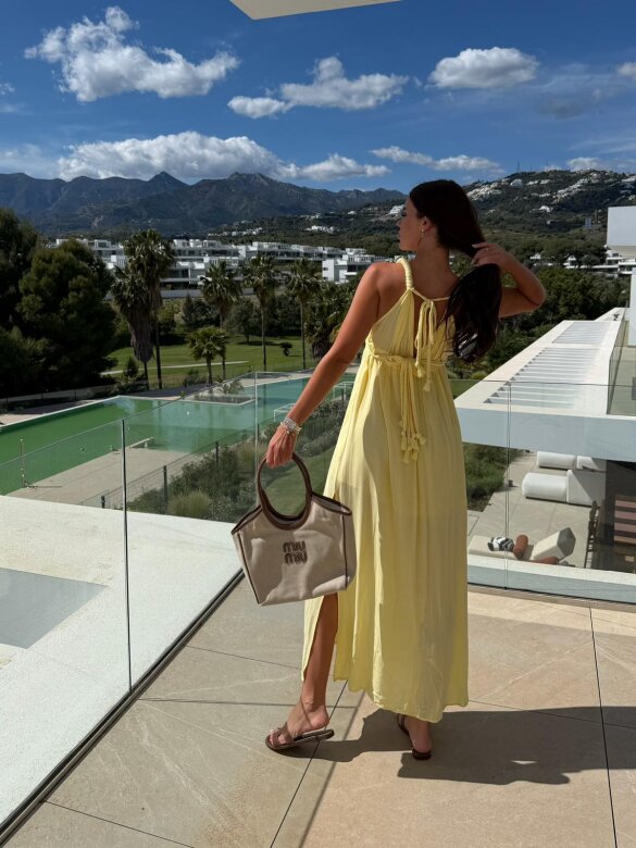 Sukienka Beliana maxi z wiskozy butter yellow 