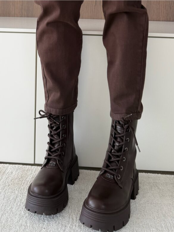 Botki Stylish czekoladowe 
