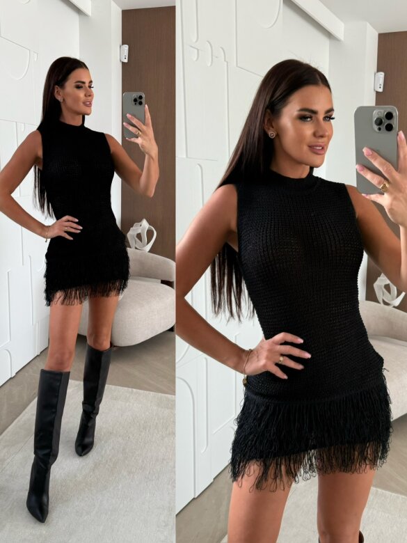 Sukienka Bellezza dzianinowa czarna 