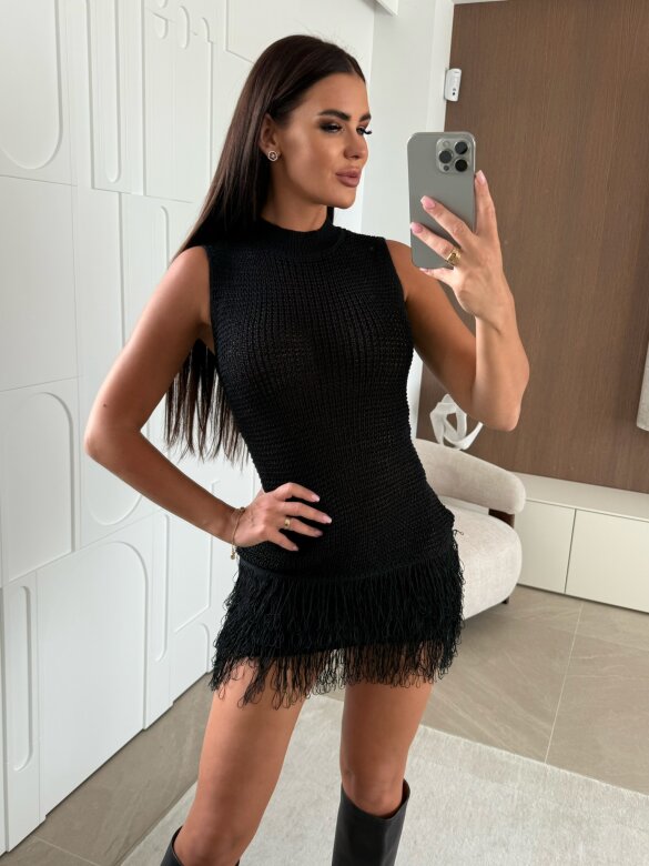 Sukienka Bellezza dzianinowa czarna 
