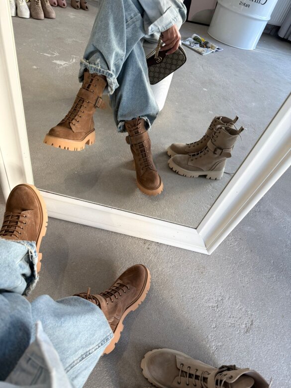 Botki Modero skóra naturalna czekoladowe 