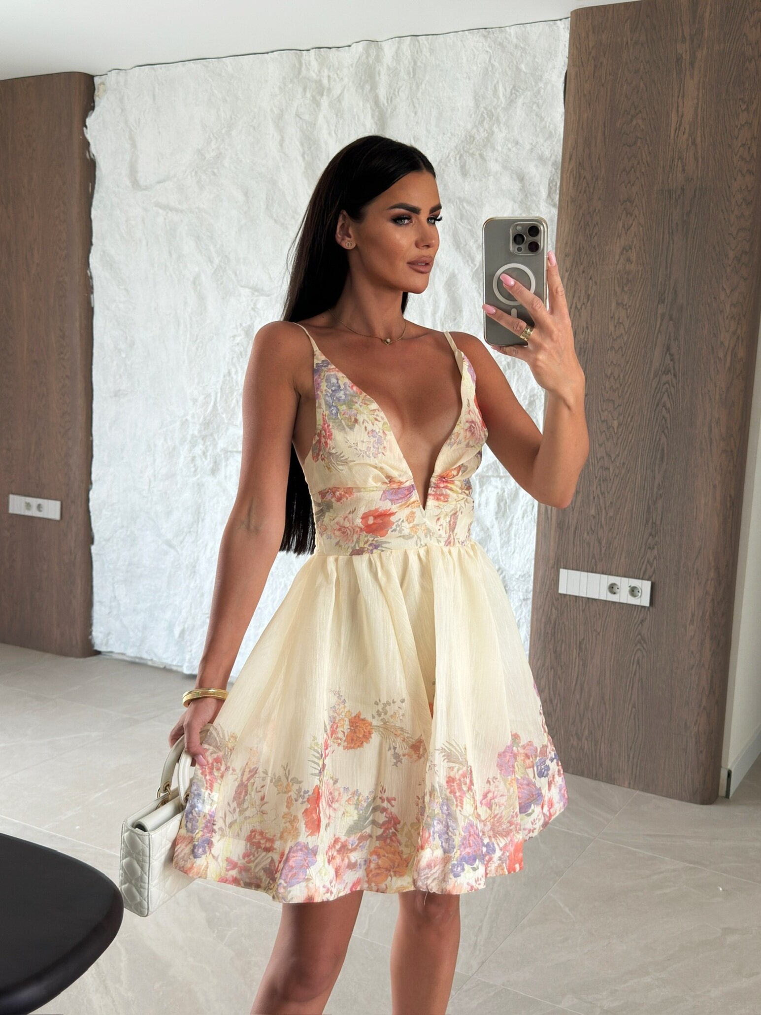 Sukienka Asadoria mini w print żółta 