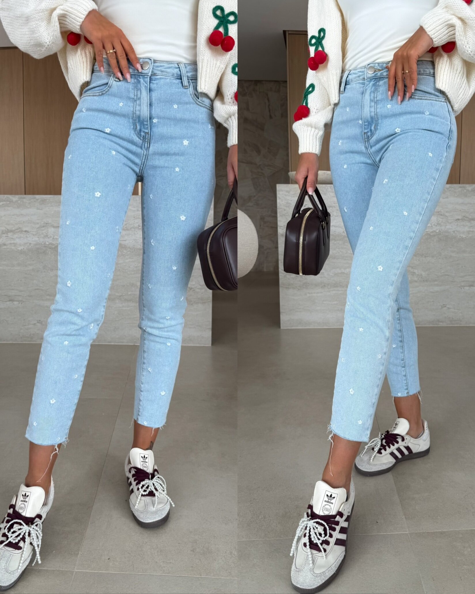 Spodnie White Daisies jeans jasnoniebieskie