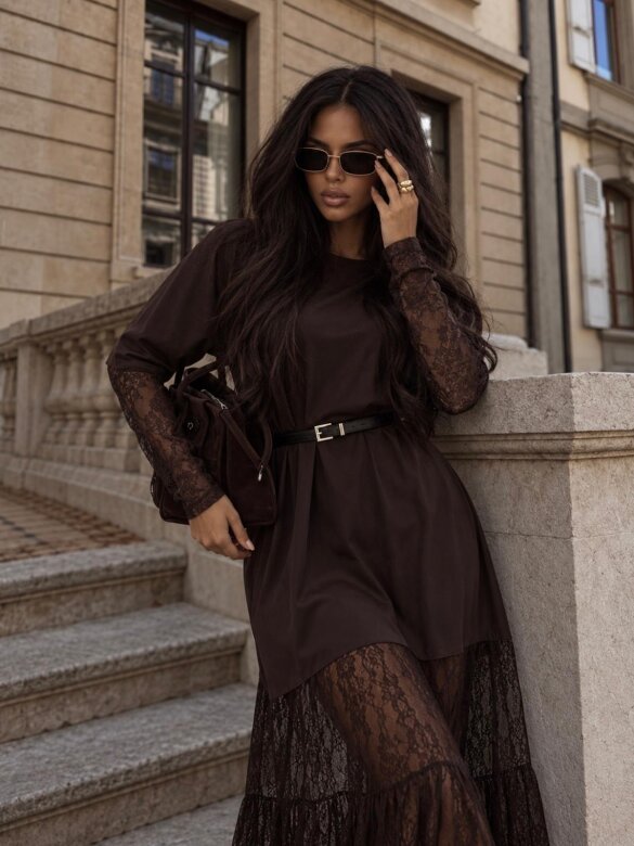 Dress Livorno cotton chocolate