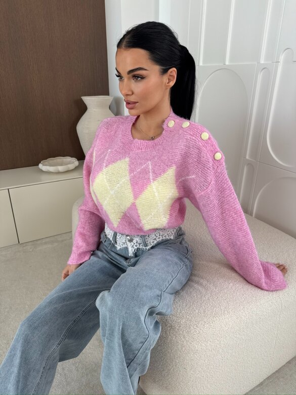 Sweter Zova pudrowo-żółty