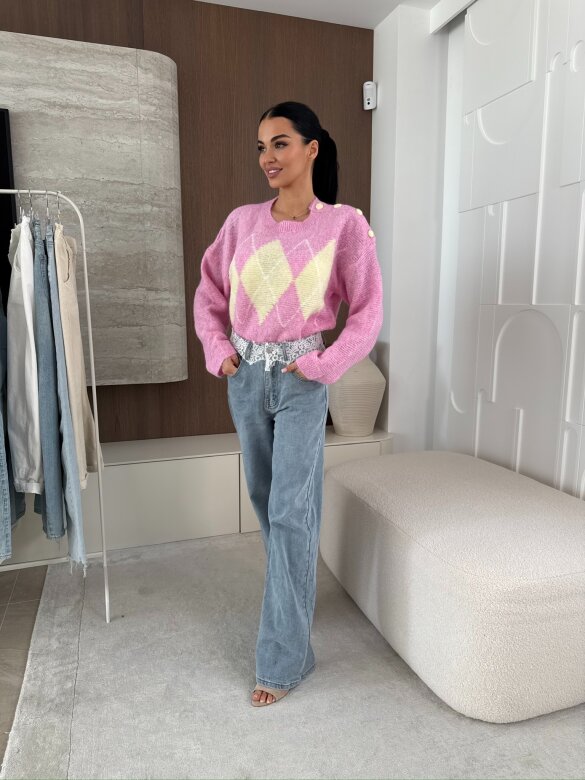 Sweter Zova pudrowo-żółty