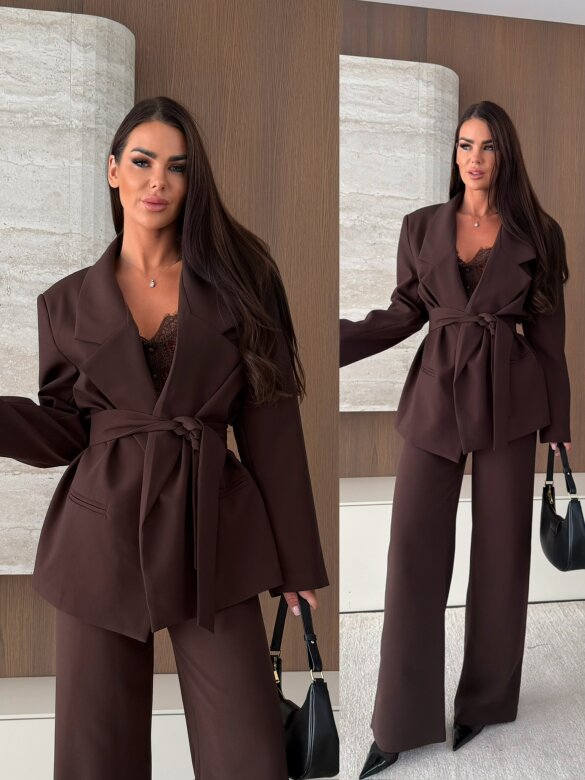 Blazer Florret with belt chocolate