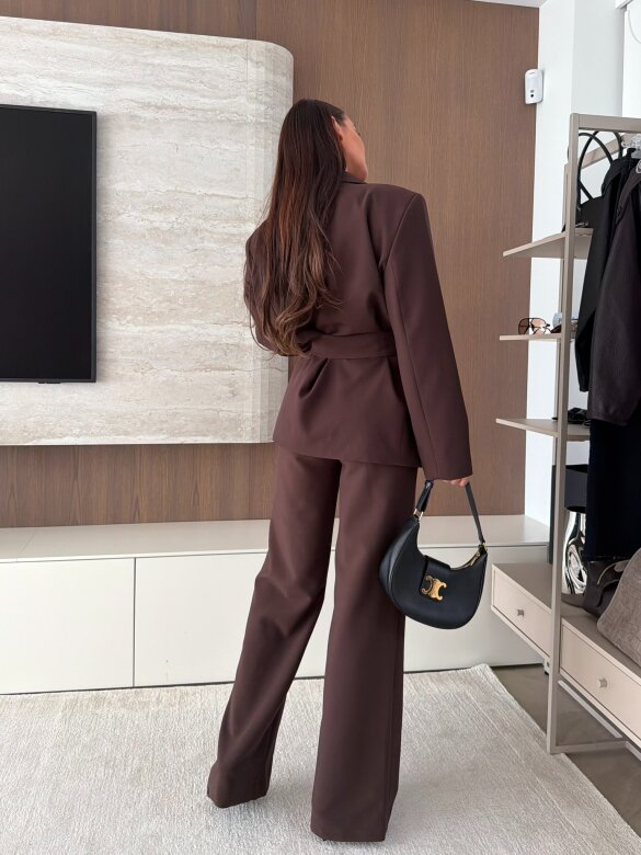 Blazer Florret with belt chocolate