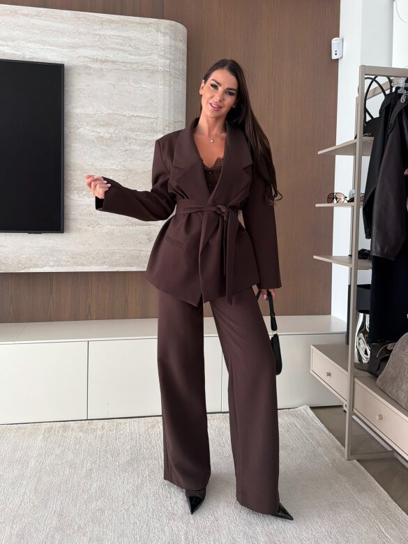 Blazer Florret with belt chocolate