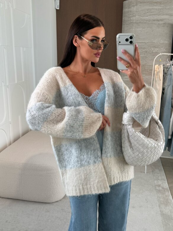 Sweter Pastelle beżowo-szary