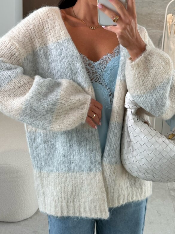 Sweter Pastelle beżowo-szary