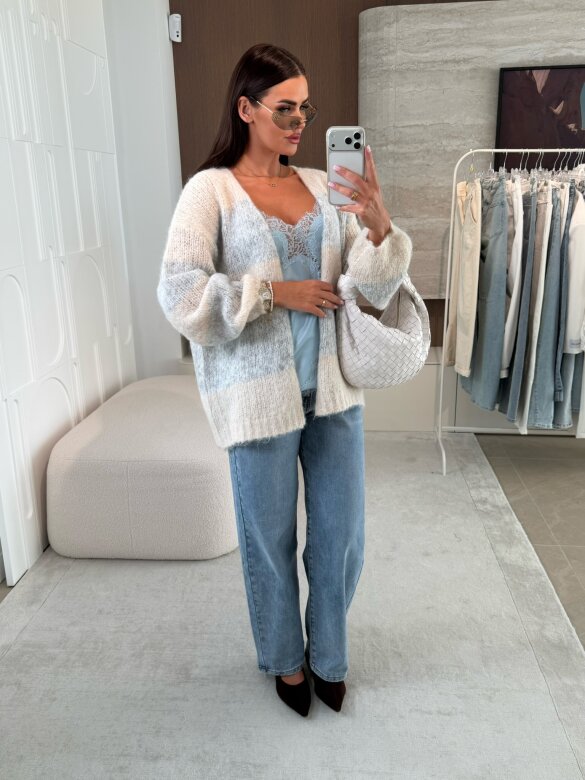 Sweter Pastelle beżowo-szary