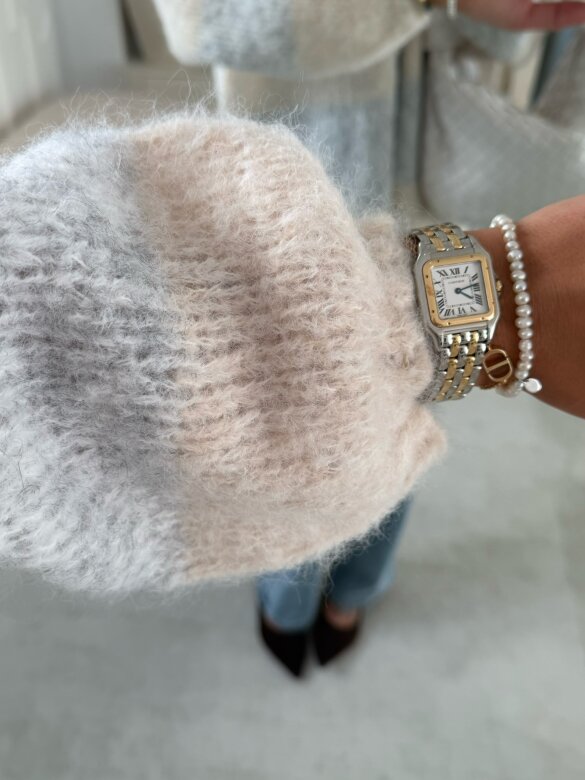 Sweter Pastelle beżowo-szary