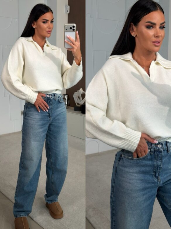 Sweater Nodriso with wool ecru