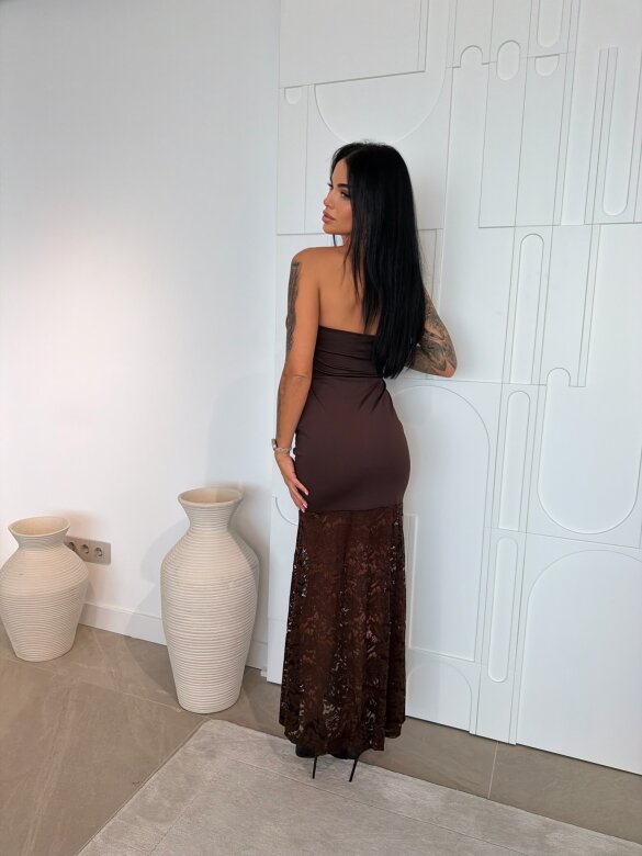 Sukienka Carvini maxi czekoladowa