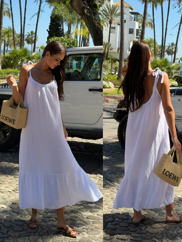 Sukienka Victoria bawełniana biała 