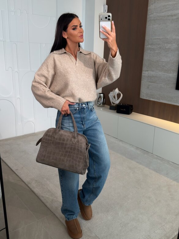 Sweater Nodriso with wool beige
