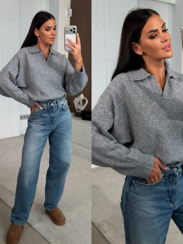 Sweater Nodriso with wool grey