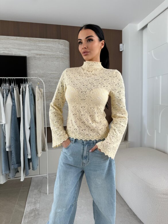 Bluzka Bravissi koronkowa żółta