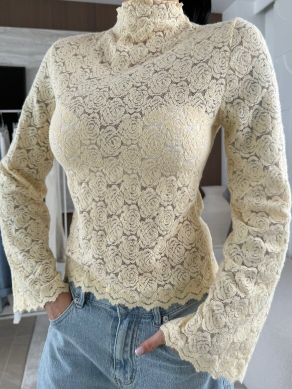 Bluzka Bravissi koronkowa żółta