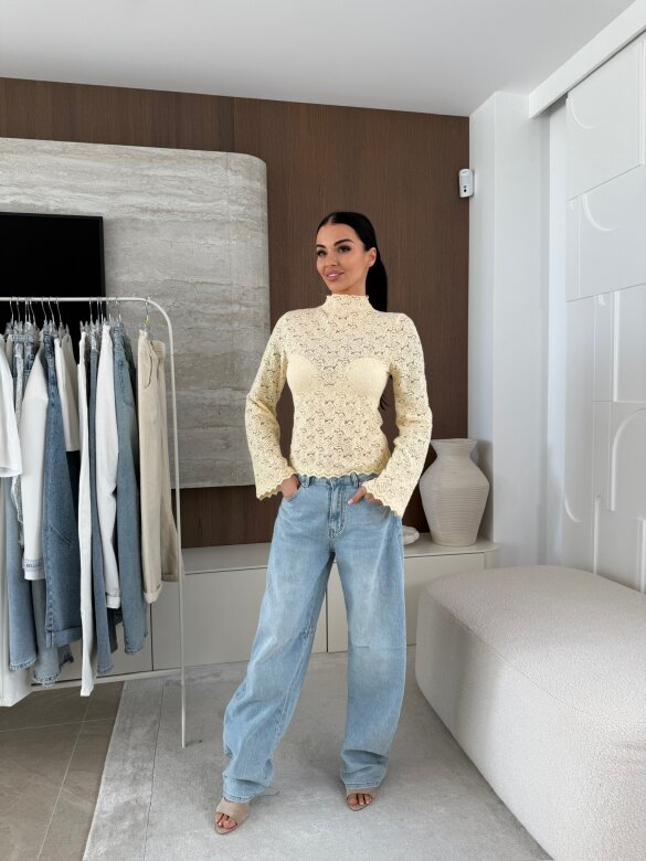 Bluzka Bravissi koronkowa żółta