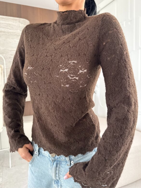 Bluzka Bravissi koronkowa czekoladowa