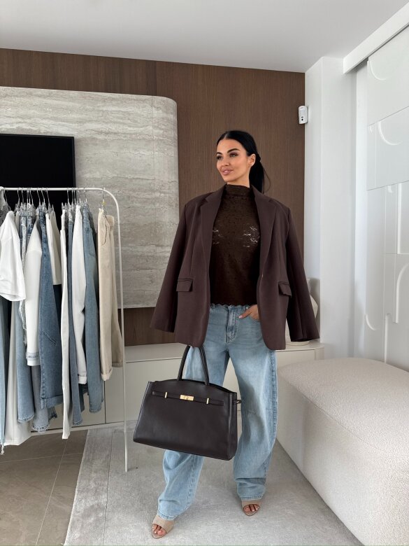 Bluzka Bravissi koronkowa czekoladowa