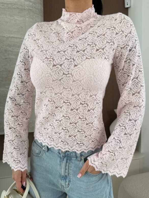 Bluzka Bravissi koronkowa pudrowa