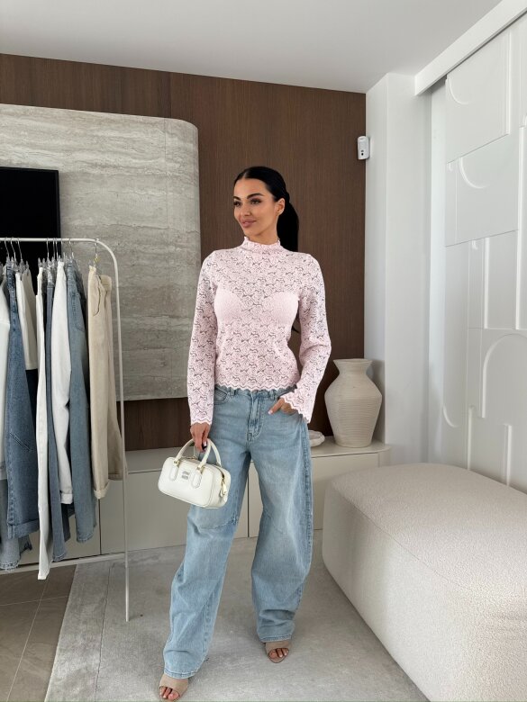 Bluzka Bravissi koronkowa pudrowa