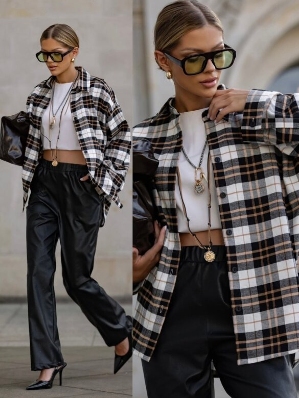 Koszula Avalea w kratę czarno-biała