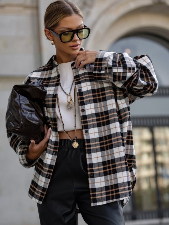 Koszula Avalea w kratę czarno-biała