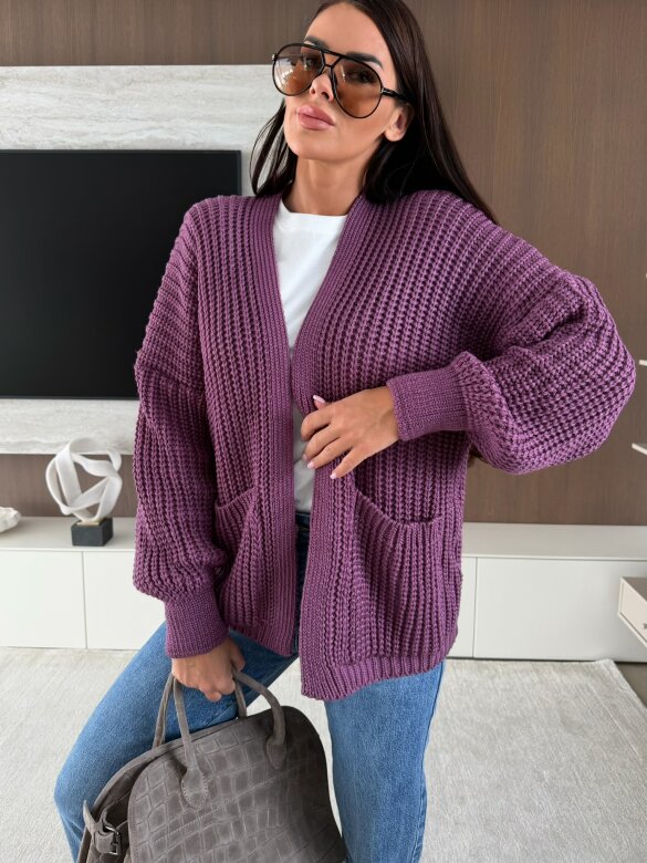 Cardigan Hug Me Warm fioletowy 