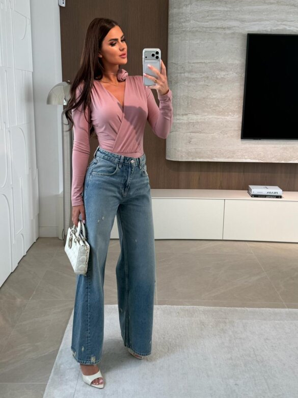 Body Estanio z różą pudrowe 