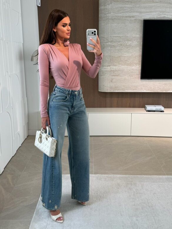 Body Estanio z różą pudrowe 