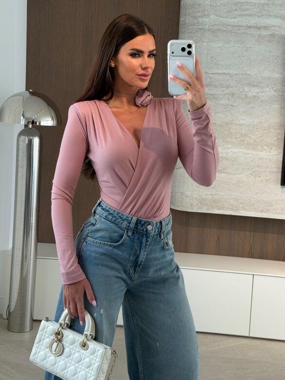 Body Estanio z różą pudrowe 