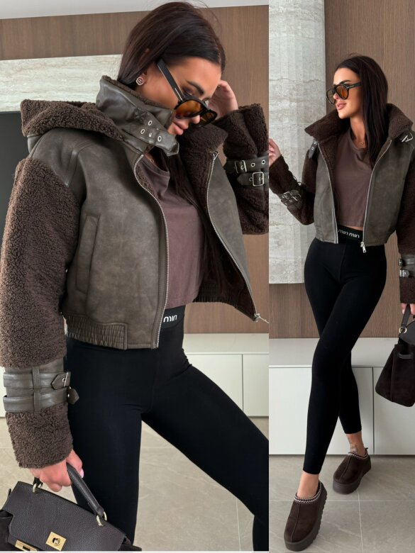 Kurtka Vionne eko skóra czekoladowa 