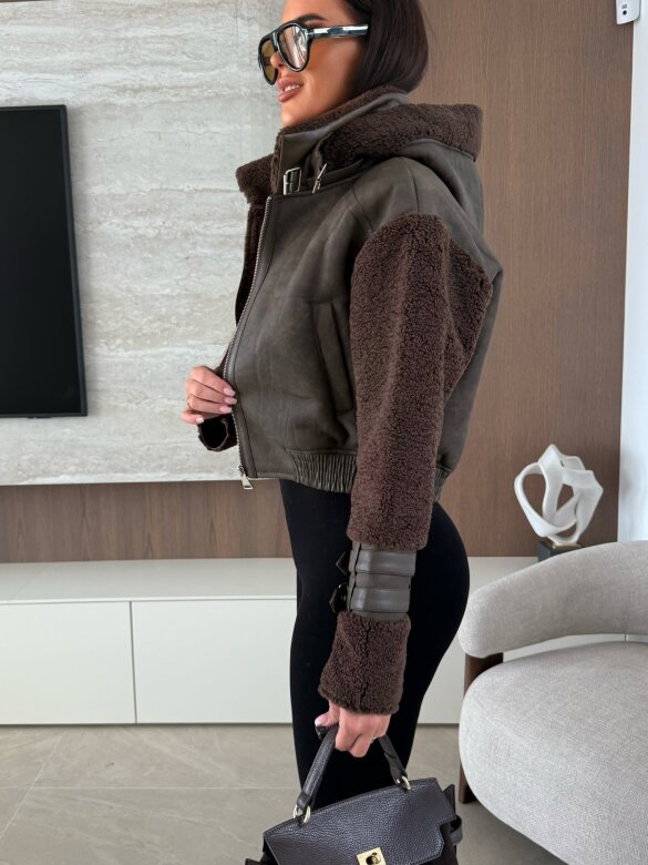 Kurtka Vionne eko skóra czekoladowa 