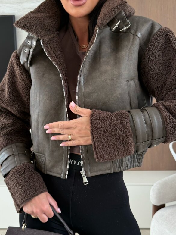 Kurtka Vionne eko skóra czekoladowa 