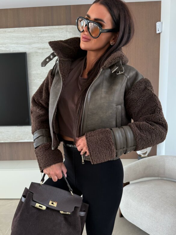 Kurtka Vionne eko skóra czekoladowa 