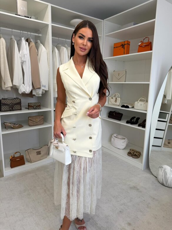 Dress Rosella with viscose butter yellow