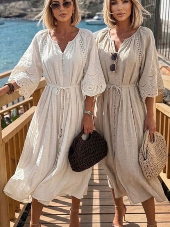 Dress Blush Muse viscose and linen light beige