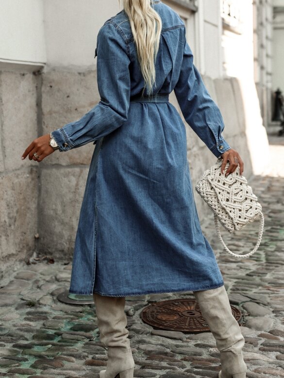 Sukienka Midge jeans niebieska